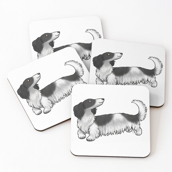Item preview, Dog - Long Haired Dachshund - Piebald designed and sold by Jennifer Stolzer.
