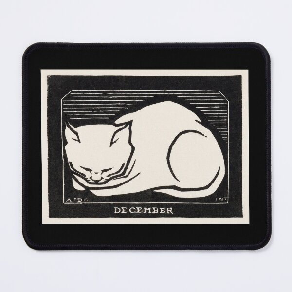 Item preview, December cat vintage illustration (1917) designed and sold by Oqueartecura.