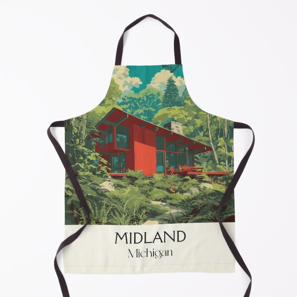 Item preview, Midland Michigan Vintage Travel Art | Mid-Century Modern Architecture designed and sold by TuncGK.