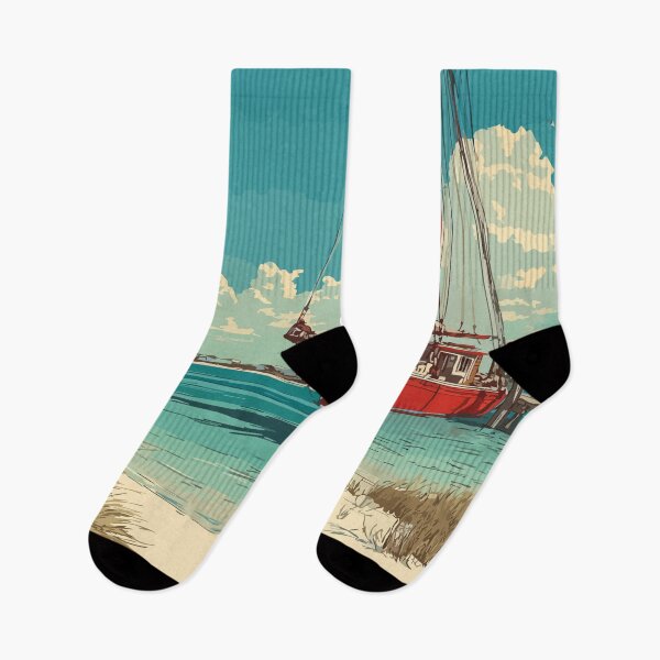 Item preview, Muskegon Michigan Retro Travel Art | Lake Michigan Sailing Design designed and sold by TuncGK.