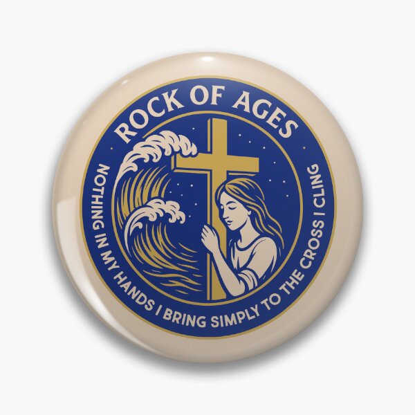 Item preview, ROCK OF AGES - Christian Hymn, Reformed Theology, Faith - Blue designed and sold by Glory After Tears.