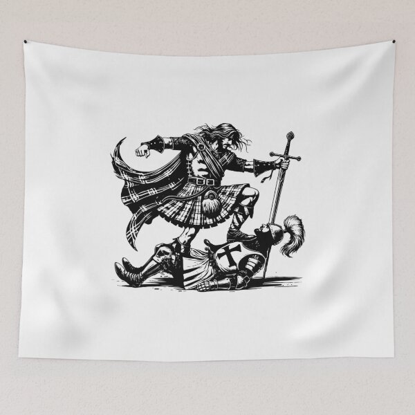 Item preview, Highlander Warrior vs Crusader – Celtic Battle Art designed and sold by CelticSoulShop.