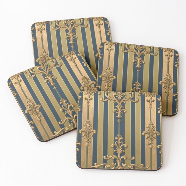 Item preview, Olive & Midnight Blue Striped Gold Baroque designed and sold by DesignsByPrnces.