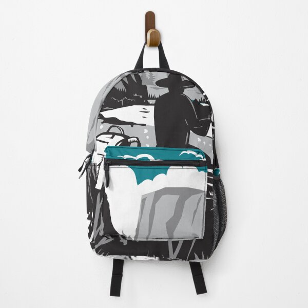 Item preview, Hikers near Mirror Lake in Yosemite National Park Woodcut Retro Style designed and sold by patrimonio.