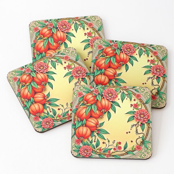 Item preview, Festive Fall Floral Illustration Design designed and sold by Health And Fitness Posts e-Store.
