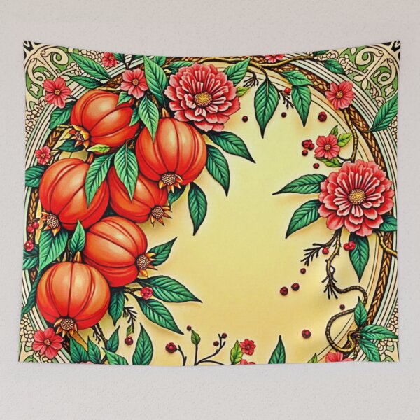 Item preview, Festive Fall Floral Illustration Design designed and sold by Health And Fitness Posts e-Store.