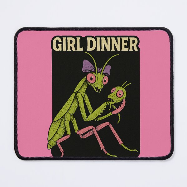 Item preview, Girl Dinner Funny Praying Mantis Dark Humor Meme Design designed and sold by FrictionMaxxing.