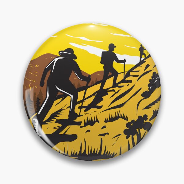 Item preview, Hikers Taking the Mist Trail in Yosemite National Park Woodcut WPA Retro Style designed and sold by patrimonio.