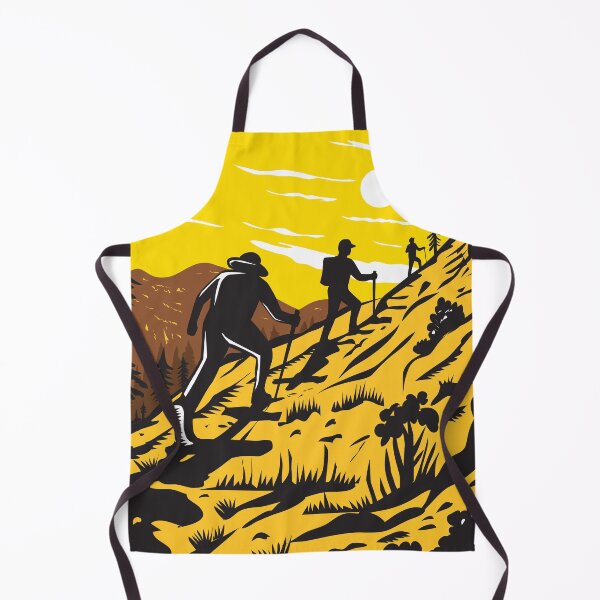 Item preview, Hikers Taking the Mist Trail in Yosemite National Park Woodcut WPA Retro Style designed and sold by patrimonio.