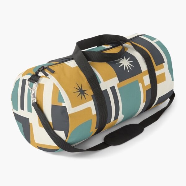 Item preview, Mid-Century Modern Geometric Pattern — Mustard, Teal & Charcoal (Seamless Retro) designed and sold by VoidBloom Studio.