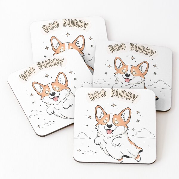 Item preview, Boo Buddy – Joyful Floating Corgi Ghost with Twinkling Stars designed and sold by zoughlal.