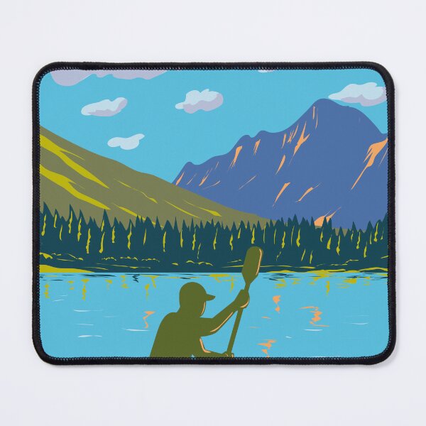 Item preview, Kayak in Lake Josephine in Glacier National Park Montana WPA Poster Art designed and sold by patrimonio.