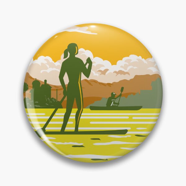 Item preview, Stand Up Paddle in the Bay of Kotor Montenegro WPA Poster Art designed and sold by patrimonio.