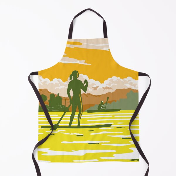Item preview, Stand Up Paddle in the Bay of Kotor Montenegro WPA Poster Art designed and sold by patrimonio.