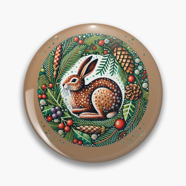 Item preview, Winter Rabbit Woodland Christmas Nature Pinecone Holiday Design designed and sold by FrictionMaxxing.