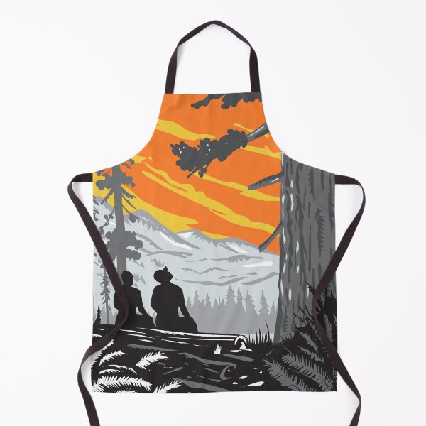 Item preview, Hikers in Boy Scout Tree Trail Jedediah Smith Redwoods State Park Woodcut WPA Retro Style designed and sold by patrimonio.
