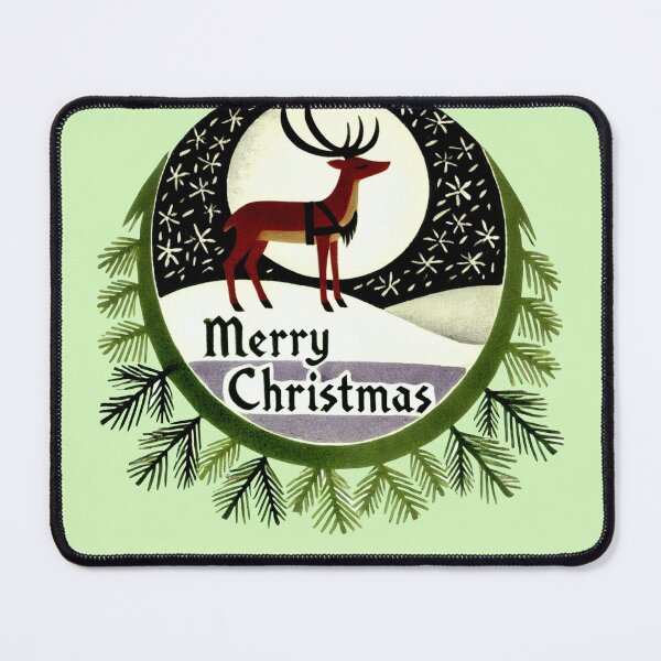 Item preview, Merry Christmas Reindeer Vintage Winter Holiday Nature Design designed and sold by FrictionMaxxing.