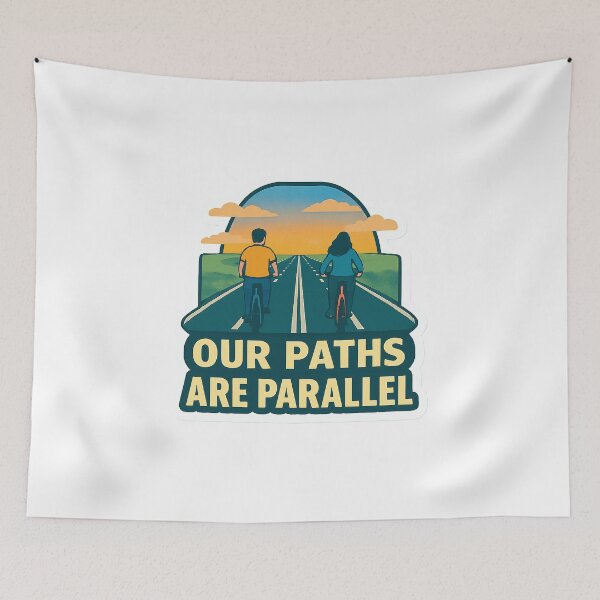 Item preview, Our Paths Are Parallel – Emotional Bicycle Sticker designed and sold by Parinlada.