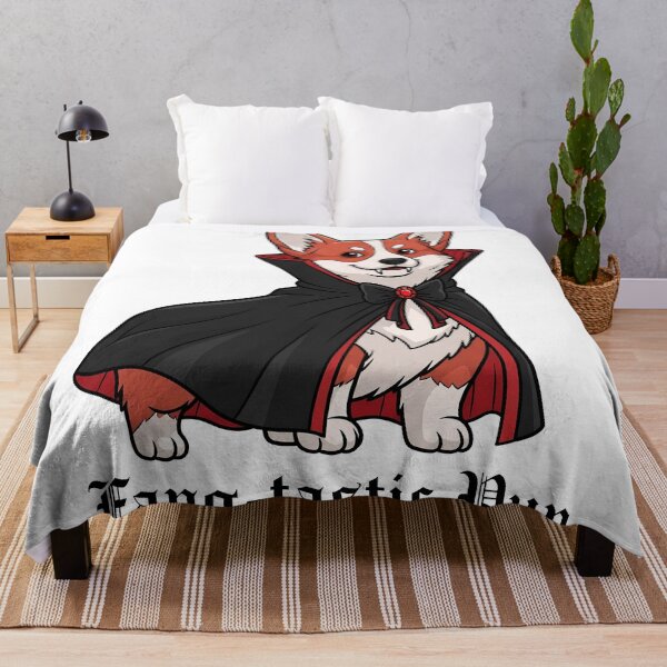 Item preview, Fang-tastic Pup – Vampire Corgi with Flowing Cape and Playful Fangs designed and sold by zoughlal.