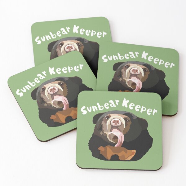 Item preview, S is for Sun Bear, Sun Bear Artwork – Unique Tropical Bear Illustration and Wildlife Design designed and sold by PrettylittlepastelUk.