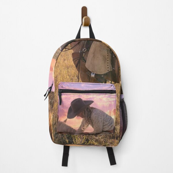 Item preview, Colorful Western Sunrise with Beautiful Cowgirl on Horseback designed and sold by AlsknMommaBear2.