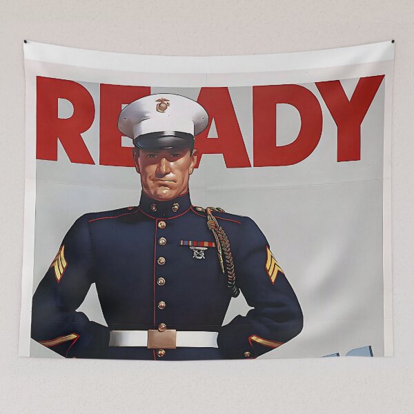 Item preview, U.S. Marines - Ready - World War II Recruitment Poster designed and sold by Jon-Baran.