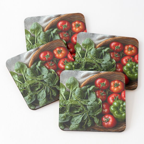 Item preview, Basket of Fresh Tomatoes, Spinach, and Green Pepper designed and sold by Shannon Hilson.