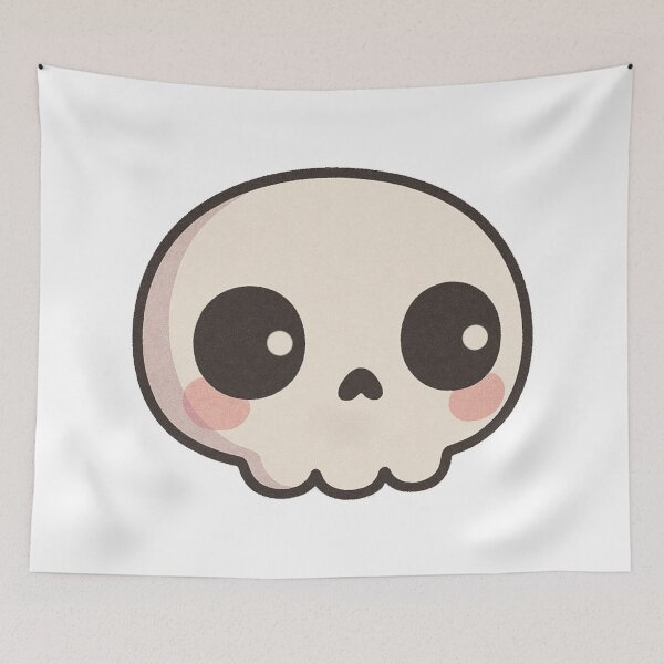 Item preview, Skull Illustration, Cute Kawaii Halloween Skeleton Head Art designed and sold by Vendeloc.