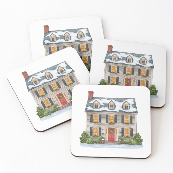 Item preview, Snowy Colonial House designed and sold by CozyinTime.