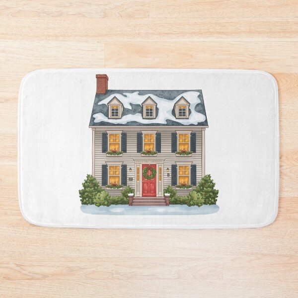 Item preview, Snowy Colonial House designed and sold by CozyinTime.