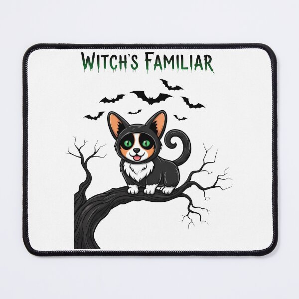 Item preview, Witch’s Familiar – Spooky Adorable Corgi Disguised as Black Cat designed and sold by zoughlal.