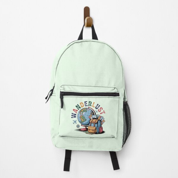 Item preview, Wanderlust Globe Adventure – Travel Backpack Map Art designed and sold by NewAspect.