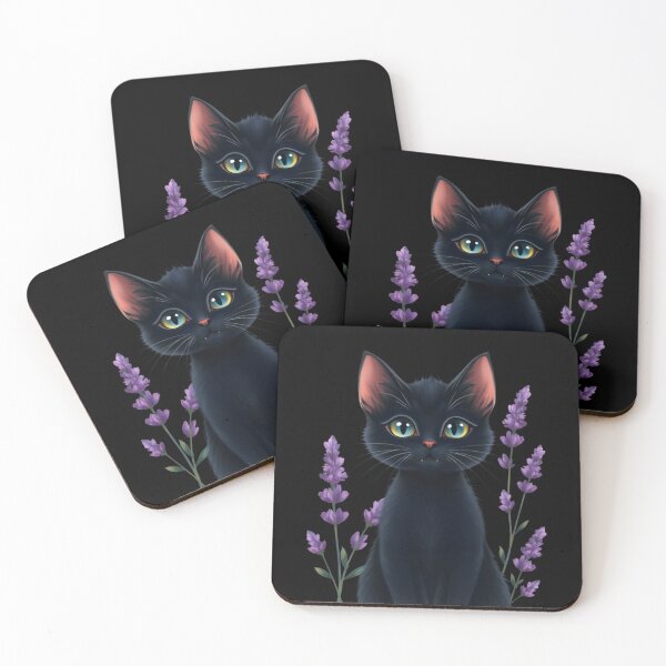 Item preview, Black cat with flowers n.16 designed and sold by Filotecnia.