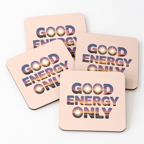 Item preview, Good Energy Only Sunset Typography – Positive Vibes Design designed and sold by NewAspect.