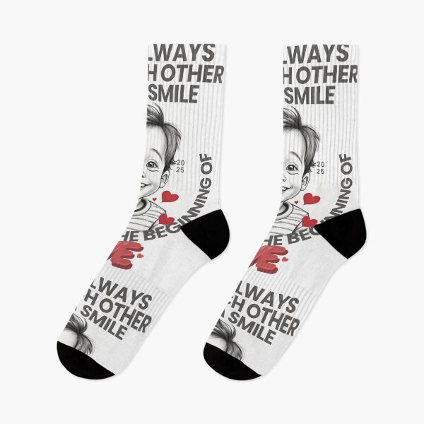 Item preview, Let Us Always Meet With a Smile – Minimal Toddler Sketch with Red Hearts Quote Design* designed and sold by CallisC-Arts.