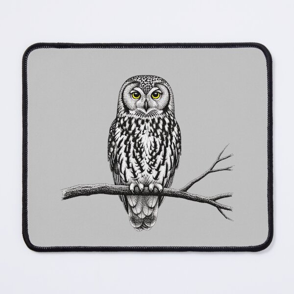 Item preview, Pointillism Owl – Detailed Ink Dot Illustration designed and sold by Dino-Lune.