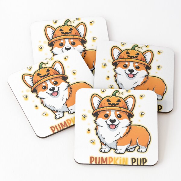 Item preview, Pumpkin Pup – Whimsical Corgi with Glowing Pumpkin Hat and Fireflies  designed and sold by zoughlal.
