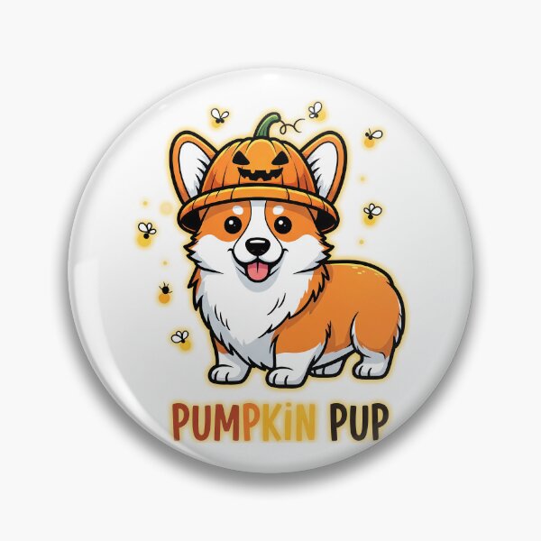 Item preview, Pumpkin Pup – Whimsical Corgi with Glowing Pumpkin Hat and Fireflies  designed and sold by zoughlal.