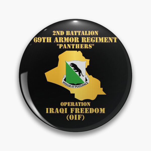 Artikelvorschau, Armee – 2. Bataillon, 69. Panzerregiment – OIF mit Karte entworfen und verkauft von Military Insignia Products.