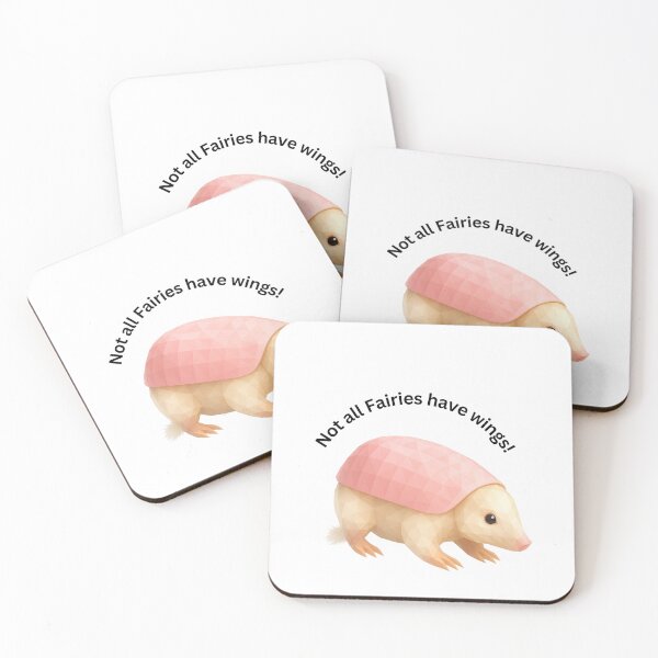 Item preview, Not All Fairies Have Wings – Pink Fairy Armadillo Art designed and sold by GeoWild Designs.