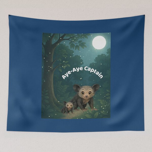 Item preview, Aye-Aye Captain – Whimsical Nocturnal Lemur Design designed and sold by GeoWild Designs.
