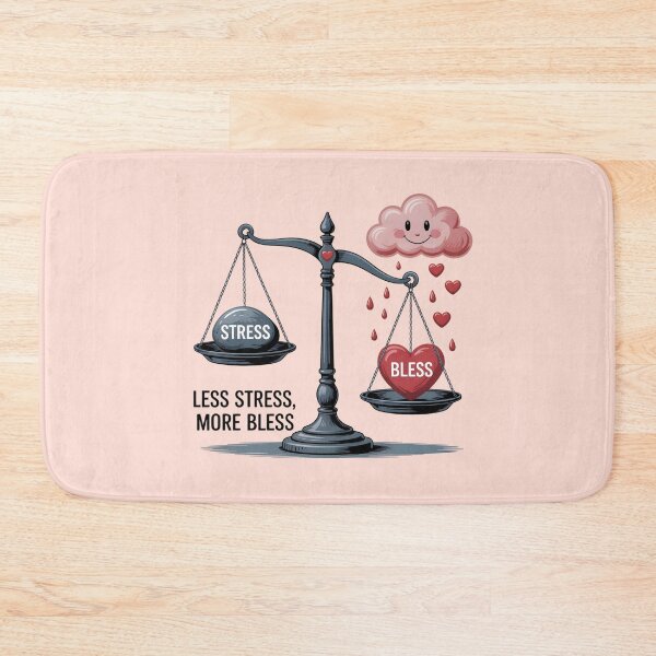 Item preview, Less Stress More Bless Cute Balance Scale Motivational Art designed and sold by NewAspect.