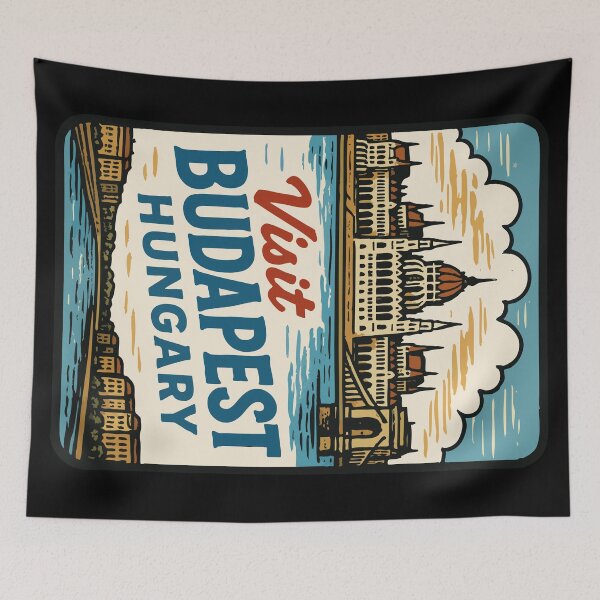 Item preview, Visit Budapest Hungary Retro designed and sold by TomFrontierArt.