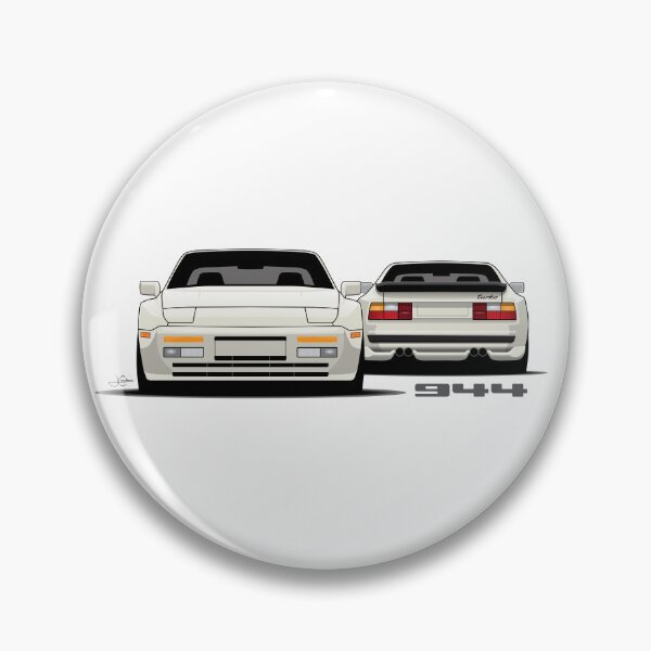 Artikelvorschau, Porsche 944 Turbo Vorne Hinten Retro Weiß Illustration entworfen und verkauft von blackdogshop.