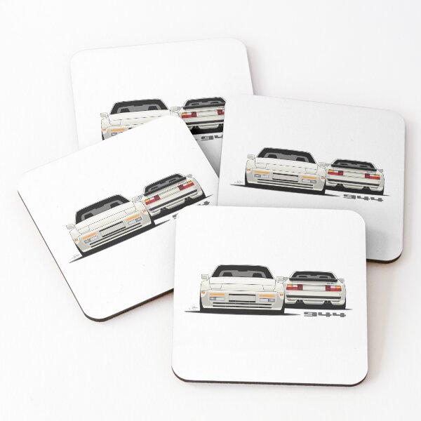 Item preview, Porsche 944 turbo Front rear retro White Illustration designed and sold by blackdogshop.