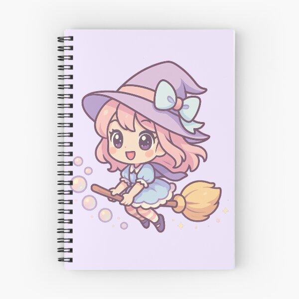 Item preview, Chibi Kawaii Witch on Broomstick with Bubbles designed and sold by LuKreate.