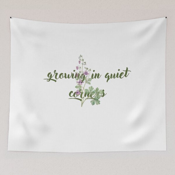 Item preview, Growing in Quiet Corners - Botanical Calm Quote Design designed and sold by jdskal.