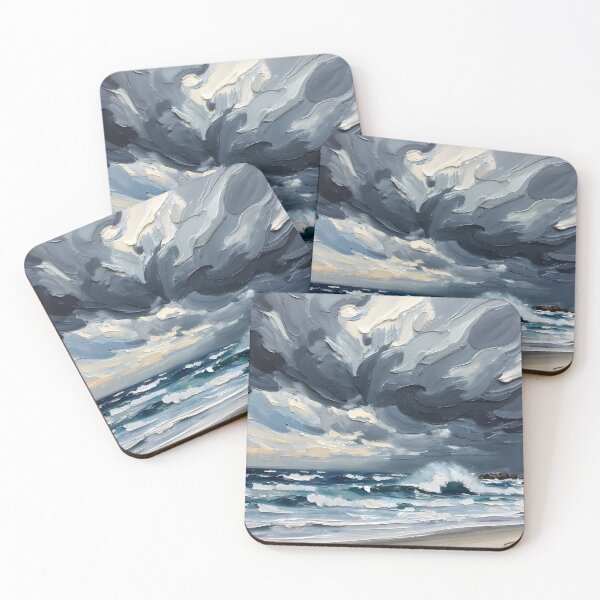 Item preview, Ocean Storm Drama – Dark Clouds Over the Sea Photography designed and sold by LR Vibe Studio.