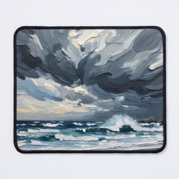 Item preview, Ocean Storm Drama – Dark Clouds Over the Sea Photography designed and sold by LR Vibe Studio.