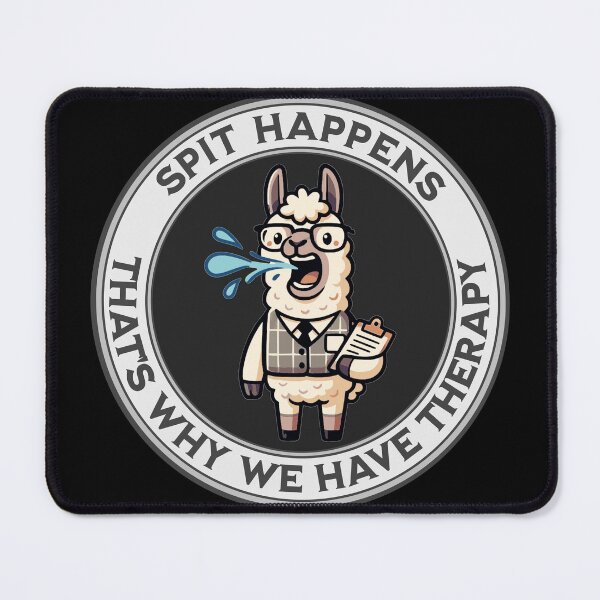 Item preview, Spit Happens – That’s Why We Have Therapy | Funny Llama Therapist Graphic designed and sold by Wander-made Wonders .